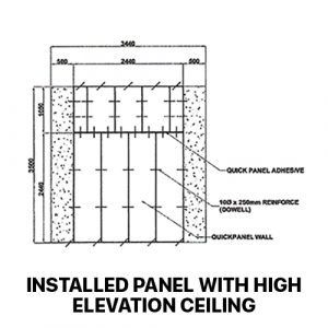 QUICKPANEL wall-to-ceiling installation detail