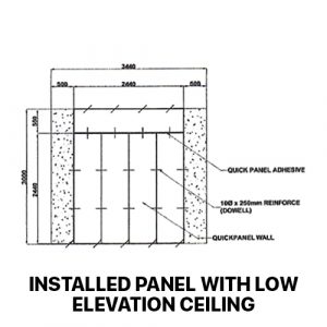 QUICKPANEL ceiling connection elevation detail