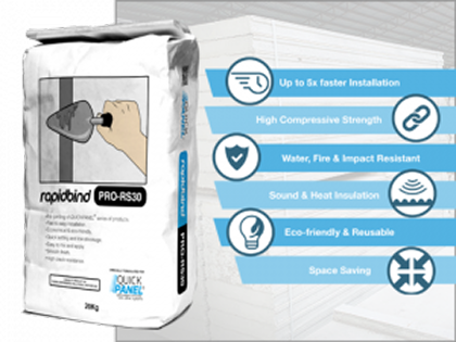 Rapidbind adhesive for QUICKPANEL wall installation